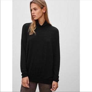 Wilfred Free Martha Mock Neck long sleeve sweater in mixed grey and black